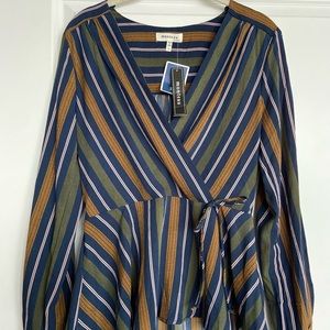 Striped long sleeve blouse